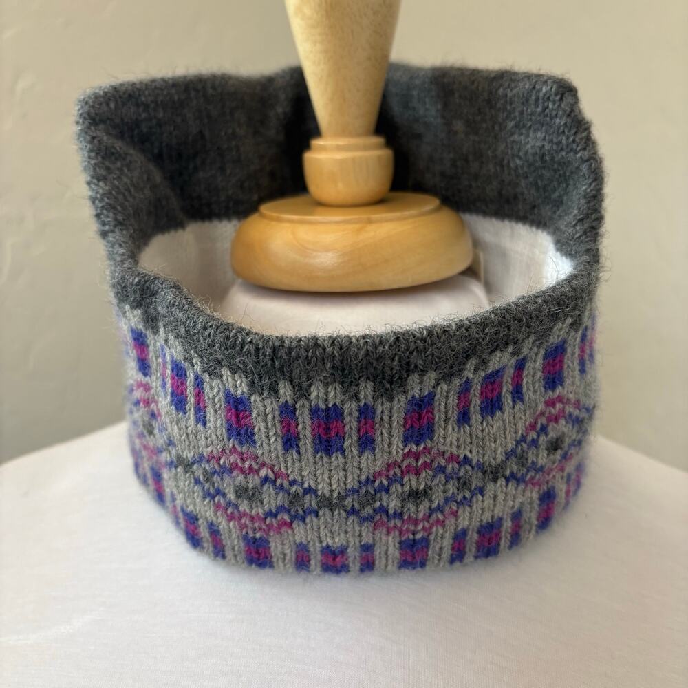 Burton The Cellar Vermont Wool Fair Isle Neck Gaiter Cowl Ski Snowboard Gray